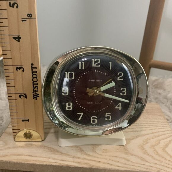 Vintage Westclox Wind-Up Alarm Clocks Bundle Of 2 Bedside 1 Travel Clock - Picture 7 of 16